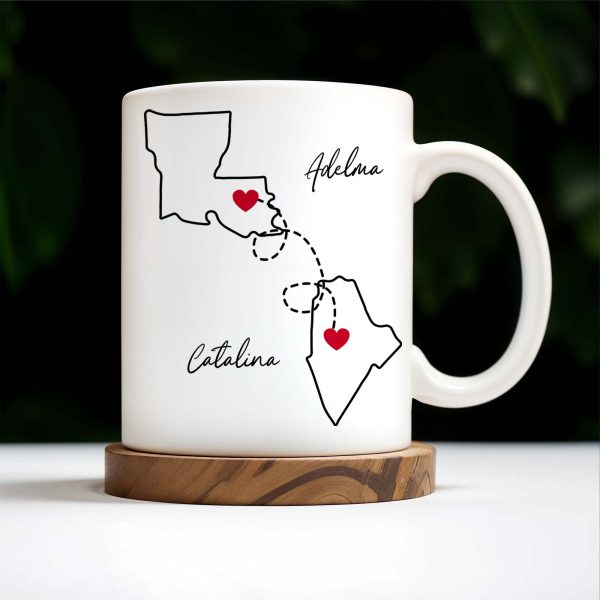 I Effing Miss You So Much With State Outlines Mug - Personalized Custom Coffee Mug - BST134_MG