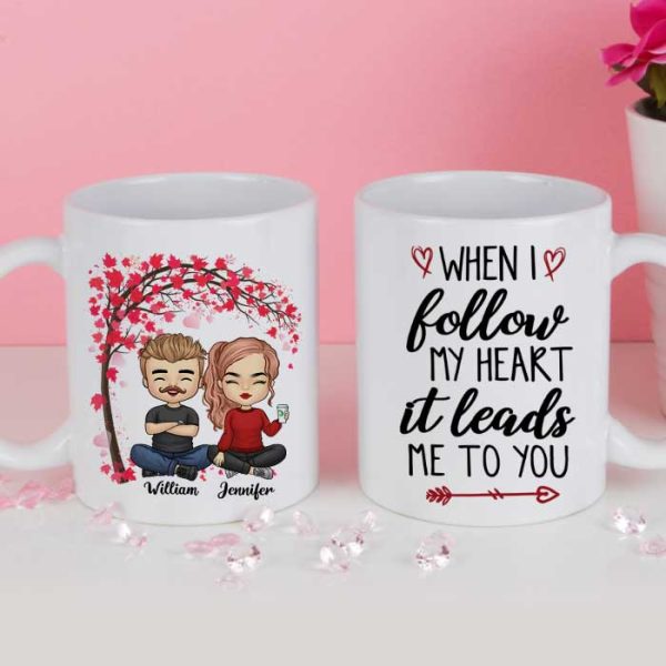 I Follow My Heart, It Leads Me To You - Gift For Couples, Personalized Mug