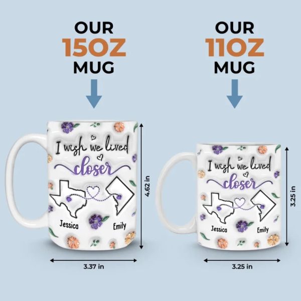 I Found A Sister By Heart - Bestie Personalized Custom 3D Inflated Effect Printed Mug - New Arrival, Gift For Best Friends, BFF, Sisters AMZ