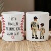 I Hit a Home Run Scoring You as my Dad Personalized Mug, Father's Day Gift for Baseball Dad