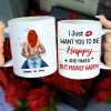 I Just Want To Be Happy, Gift For Couple, Personalized Mug, Funny Couple Mug, Couple Gift