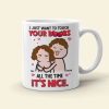 I Just Want To Touch Your Boobs All The Time Personalized Mug, Funny Couple Gift