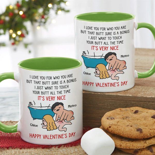 I Just Want To Touch Your Butt All The Time, Personalized Accent Mug, Funny Couple Gifts
