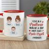 I Live In A Madhouse, Personalized Mug, Gift For Mom, Mother's Day Gift, Little Kids With Clouds