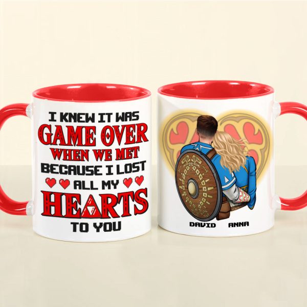 I Lost All My Hearts To You, Personalized 02NATN091223HH Accent Mug, Gift For Couple, Valentine's Day Gift