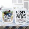 I Love My Girlfriend More Than Baseball - Personalized Mug