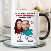 I Love Spanking Your Bouncy Butt, Funny Custom Couple Face Accent Mug, Gift For Couple, Valentine's Gifts