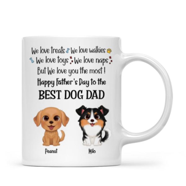 I Love Treats But I Love You Most Watercolor Cute Dogs Personalized Mug
