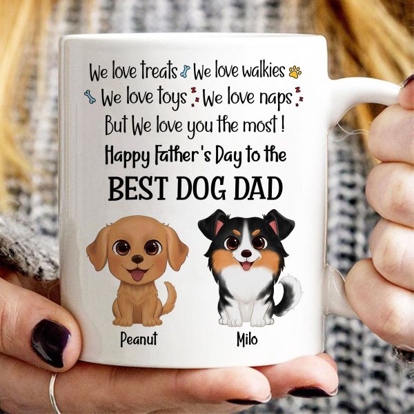 I Love Treats But I Love You Most Watercolor Cute Dogs Personalized Mug