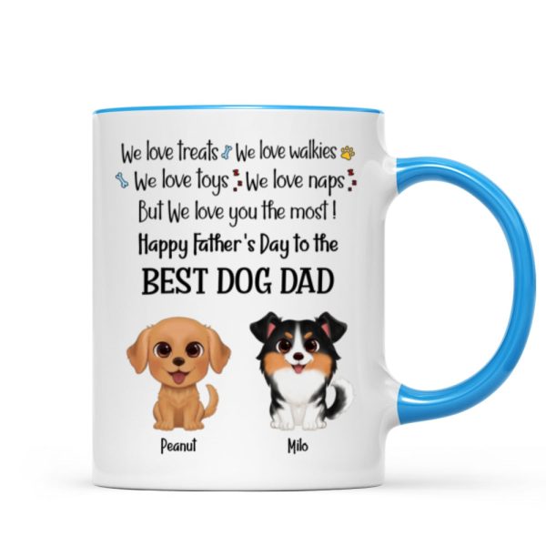 I Love Treats But I Love You Most Watercolor Cute Dogs Personalized Mug
