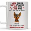 I Love Treats I Love Walkies I Love Toys I Love Naps Merry Christmas - Personalized Custom Coffee Mug - DOG073_MG