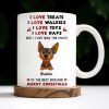 I Love Treats I Love Walkies I Love Toys I Love Naps Merry Christmas - Personalized Custom Coffee Mug - DOG073_MG