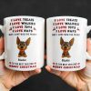 I Love Treats I Love Walkies I Love Toys I Love Naps Merry Christmas - Personalized Custom Coffee Mug - DOG073_MG