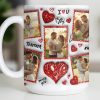 I Love You Be My Love With Hearts And Couple Photos - Personalized Custom Coffee Mug - CPL1223_MG