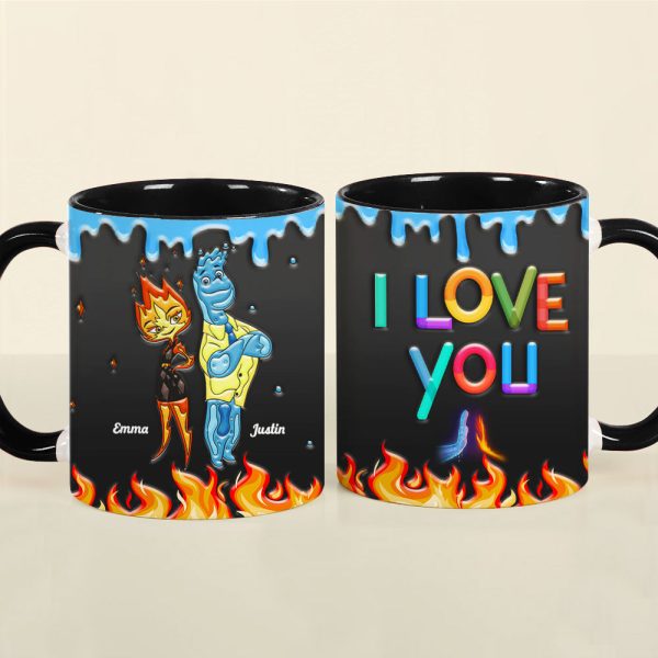 I Love You, Couple Gift, Personalized Mug, Fire And Water Couple Mug 01HTHN111223