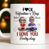 I Love You Every Day With Cartoon Couple And City Skyline - Personalized Custom Coffee Mug - CPL1019_MG
