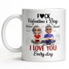 I Love You Every Day With Cartoon Couple And City Skyline - Personalized Custom Coffee Mug - CPL1019_MG