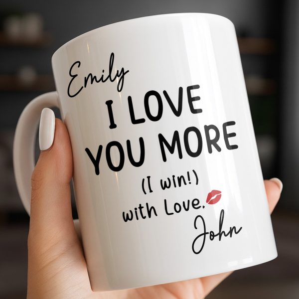 I Love You More Mug With Lips - Personalized Custom Coffee Mug - CPL1375_MG