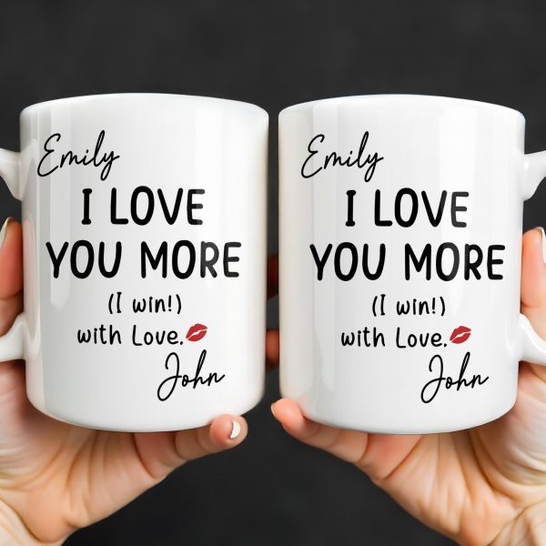 I Love You More Mug With Lips - Personalized Custom Coffee Mug - CPL1375_MG