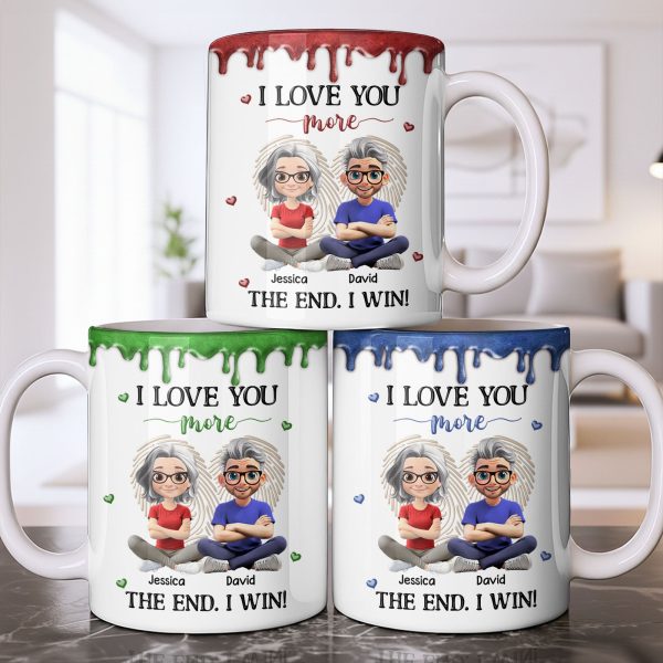 I Love You More, The End I Win, Cartoon Couple - Personalized Custom Coffee Mug - CPL1231_MG