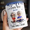 I Love You More, The End I Win, Cartoon Couple - Personalized Custom Coffee Mug - CPL1231_MG