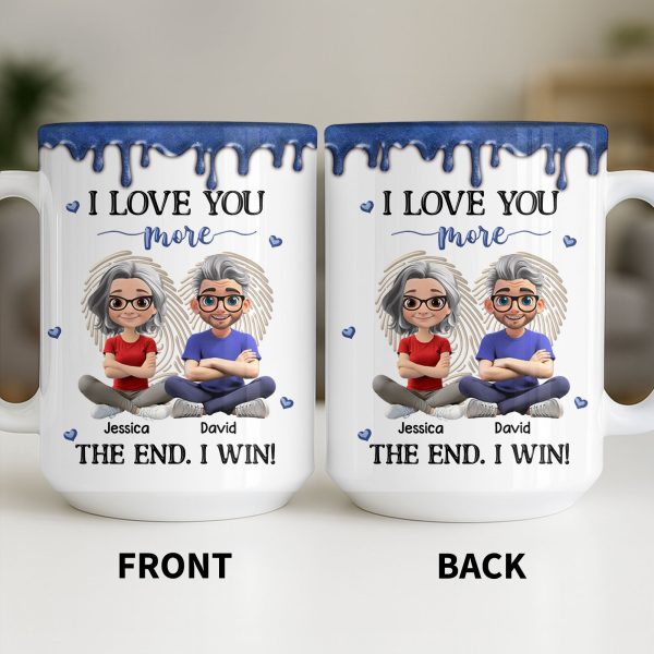 I Love You More, The End I Win, Cartoon Couple - Personalized Custom Coffee Mug - CPL1231_MG