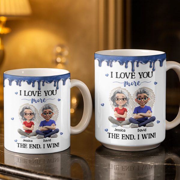 I Love You More, The End I Win, Cartoon Couple - Personalized Custom Coffee Mug - CPL1231_MG
