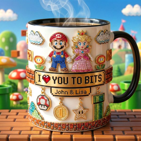 I Love You To Bits - Personalized Accent Mug - Gift For Couples, Movie Fans NL122