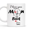 I Love You To The Moon And Back Mug With Moon And Hands Design - Personalized Custom Coffee Mug - CPL208_MG