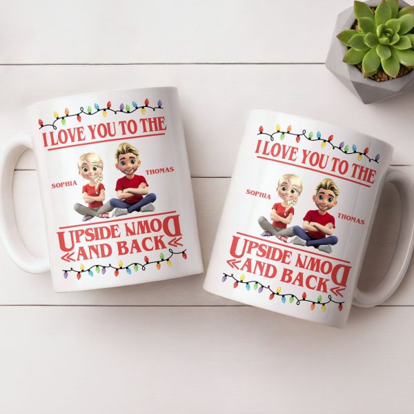 I Love You To The Moon And Back With Animated Characters - Personalized Custom Coffee Mug - CPL1032_MG