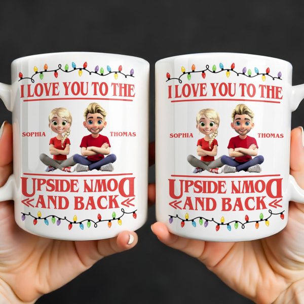 I Love You To The Moon And Back With Animated Characters - Personalized Custom Coffee Mug - CPL1032_MG