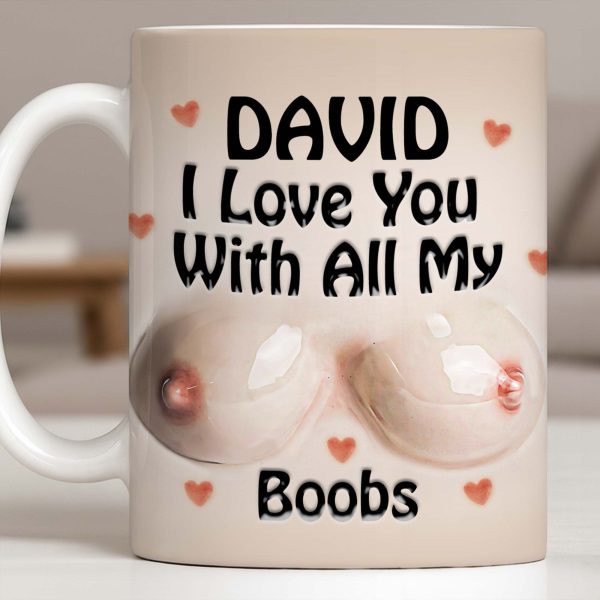 I Love You With All My Heart, Hearts Design - Personalized Custom Coffee Mug - CPL1354_MG