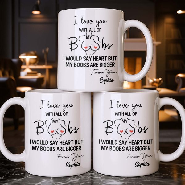 I Love You With All Of My Heart, Woman Figure and Heart Design - Personalized Custom Coffee Mug - CPL1287_MG