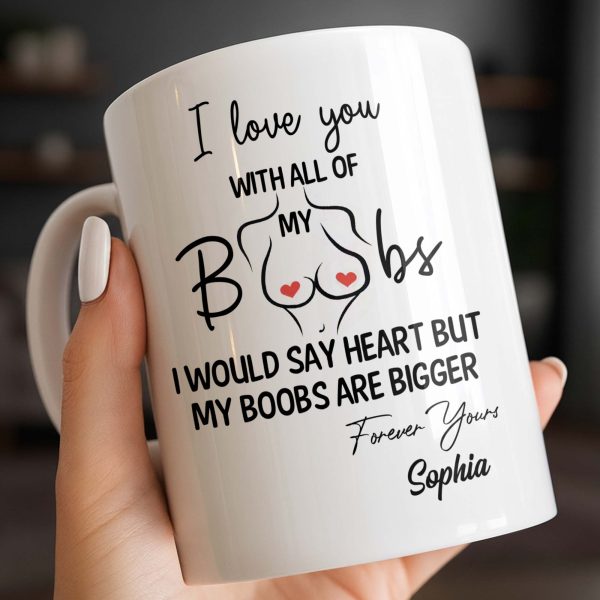I Love You With All Of My Heart, Woman Figure and Heart Design - Personalized Custom Coffee Mug - CPL1287_MG