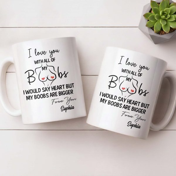 I Love You With All Of My Heart, Woman Figure and Heart Design - Personalized Custom Coffee Mug - CPL1287_MG