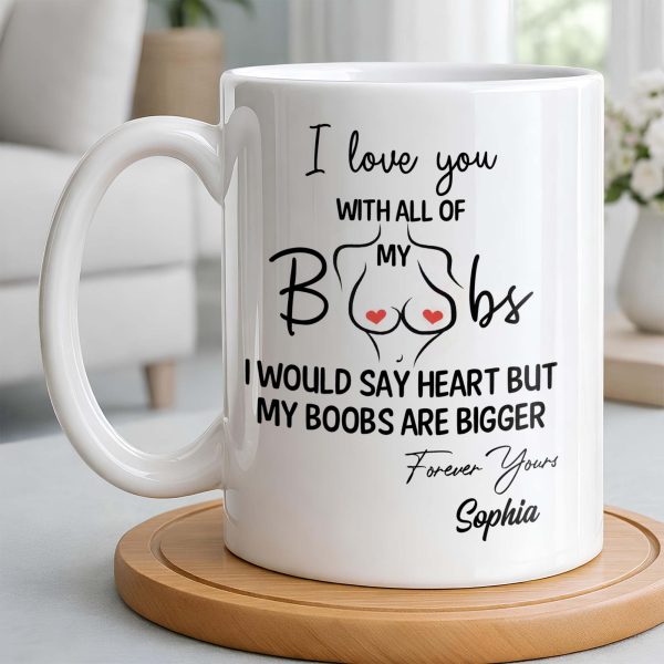 I Love You With All Of My Heart, Woman Figure and Heart Design - Personalized Custom Coffee Mug - CPL1287_MG
