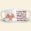 I Love You With My Hole Heart And This Too Personalized Funny Coffee Mug Gift For Couple
