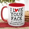 I Love Your Face, Couple Gift, Personalized Accent Mug, Funny Old Couple Mug, Christmas Gift