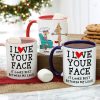 I Love Your Face, Couple Gift, Personalized Accent Mug, Funny Old Couple Mug, Christmas Gift