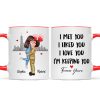 I Met You I Like You Couple Hugging Kissing Gifts by Occupation Gift For Her Gift For Him Firefighter, Nurse, Police Officer Personalized Mug