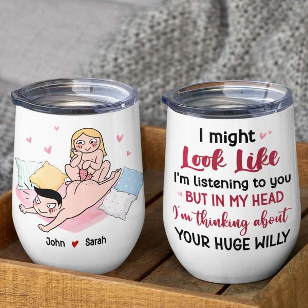 I Might Look Like I'm Listening To You, Gift For Couple, Personalized Mug, Funny Couple Coffee Mug, Couple Gift