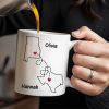 I Miss You All The Time Heart And Map Design - Personalized Custom Coffee Mug - FAM246_MG