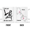 I Miss You All The Time Heart And Map Design - Personalized Custom Coffee Mug - FAM246_MG