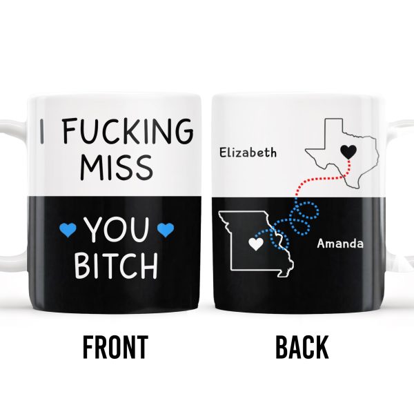 I Miss You So Much, Long-Distance Friendship Mug - Personalized Custom Coffee Mug - BST138_MG
