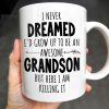 I Never Dreamed I'd Grow Up To Be An Awesome Grandson, Feather - Personalized Custom Coffee Mug - GSN054_MG