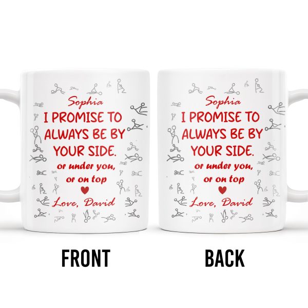 I Promise To Always Be By Your Side, Stick Figure Design - Personalized Custom Coffee Mug - CPL202_MG