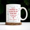 I Promise To Always Be By Your Side, Stick Figure Design - Personalized Custom Coffee Mug - CPL202_MG