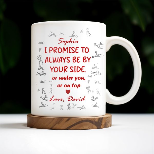 I Promise To Always Be By Your Side, Stick Figure Design - Personalized Custom Coffee Mug - CPL202_MG