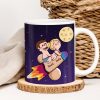 I Promise To Ride You To The Moon And Back - Personalized White Edge-to-edge mug - Funny Couple Gift