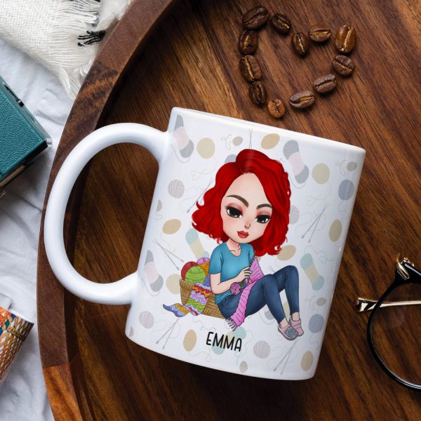 I Run On Caffeine Crochet And Cuss Words Personalized Crochet White Mug, Gift For Crochet Lovers